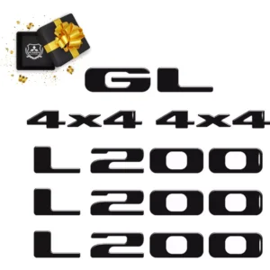 Adesivos L200 Gls 4x4 Turbo 2001/ Emblemas Mitsubishi Preto